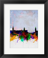 Framed Stockholm Watercolor Skyline