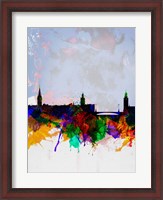 Framed Stockholm Watercolor Skyline