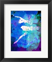 Framed White Ballerina Watercolor