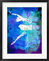 Framed White Ballerina Watercolor