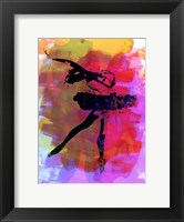 Framed Black Ballerina Watercolor