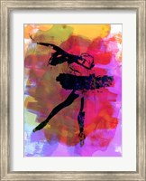 Framed Black Ballerina Watercolor