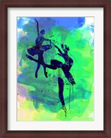 Framed Two Ballerinas Watercolor 2