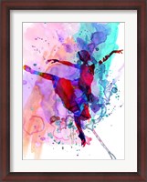 Framed Ballerina's Dance Watercolor 1