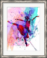 Framed Ballerina's Dance Watercolor 1