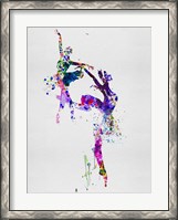 Framed Two Ballerinas Dance Watercolor