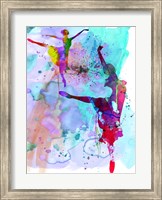 Framed Two Ballerinas Watercolor 4