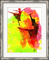 Framed Two Red Ballerinas Watercolor