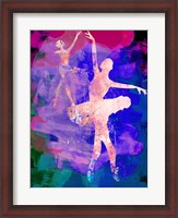 Framed Two Dancing Ballerinas Watercolor 1