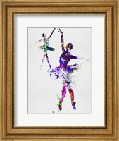 Framed Two Dancing Ballerinas Watercolor 4