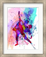 Framed Romantic Ballet Watercolor 3
