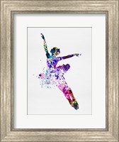 Framed Flying Ballerina Watercolor 1