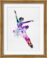 Framed Flying Ballerina Watercolor 1