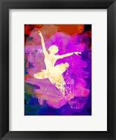 Framed Flying Ballerina Watercolor 2