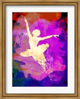 Framed Flying Ballerina Watercolor 2