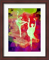 Framed Bright Ballet Watercolor 1