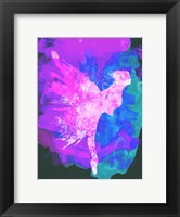 Framed Ballerina on Stage Watercolor 1