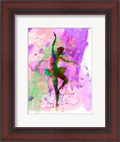 Framed Ballerina Dancing Watercolor 1