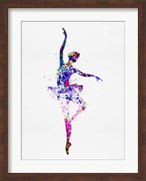 Framed Ballerina Dancing Watercolor 2