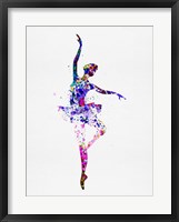 Framed Ballerina Dancing Watercolor 2