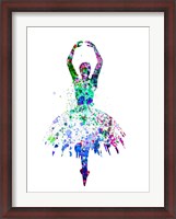 Framed Ballerina Dancing Watercolor 4
