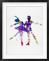 Framed Ballet Dancers Watercolor 2