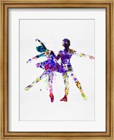 Framed Ballet Dancers Watercolor 2