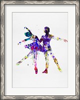 Framed Ballet Dancers Watercolor 2