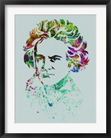 Framed Beethoven Watercolor