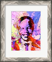 Framed Nelson Mandela Watercolor