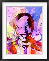 Framed Nelson Mandela Watercolor