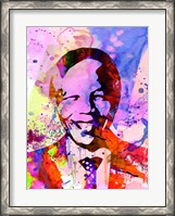 Framed Nelson Mandela Watercolor