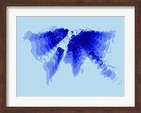 Framed Blue Radiant  World Map