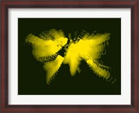 Framed Yellow Radiant World Map