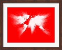 Framed Red and White Radiant World Map