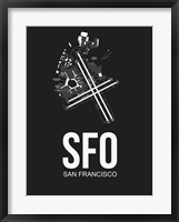 Framed SFO San Francisco Airport Black