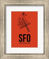 Framed SFO San Francisco Airport Orange