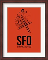Framed SFO San Francisco Airport Orange