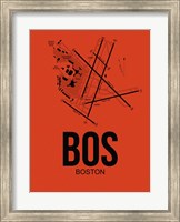 Framed BOS Boston Airport Orange