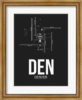 Framed DEN Denver Airport Black