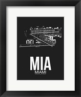 Framed MIA Miami Airport Black