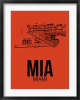 Framed MIA Miami Airport Orange