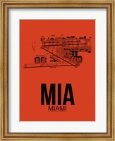 Framed MIA Miami Airport Orange