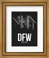 Framed DFW Dallas Airport Black
