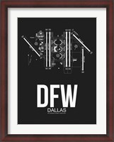 Framed DFW Dallas Airport Black