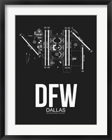 Framed DFW Dallas Airport Black