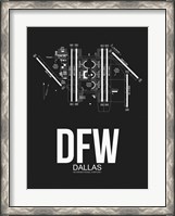 Framed DFW Dallas Airport Black