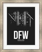 Framed DFW Dallas Airport Black