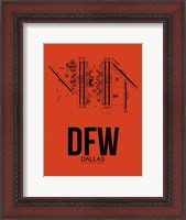 Framed DFW Dallas Airport Orange