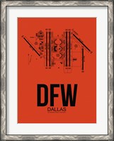 Framed DFW Dallas Airport Orange
